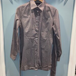 New York & Company Gray Button Down Shirt